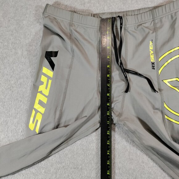 Virus Compression RX7 Full Pant Mens XXL Gray Yellow Performance Vented Running - Picture 10 of 13